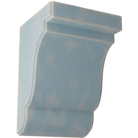 Ekena Millwork 5 1/4"W x 5"D x 7 1/2"H Bedford Wood Vintage Decor Bracket, Driftwood Blue BKTWD05X05X08BEBU